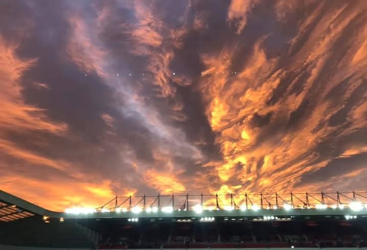 View taken inside Stadium of Light from the East Stand a few years ago capturing an incredible sky